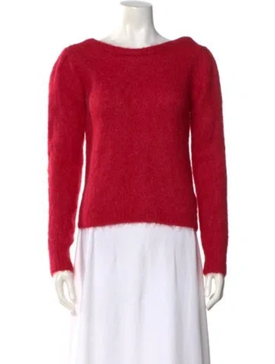 Pre-owned Ba&sh Alpaca Bateau Neckline Sweater In Red