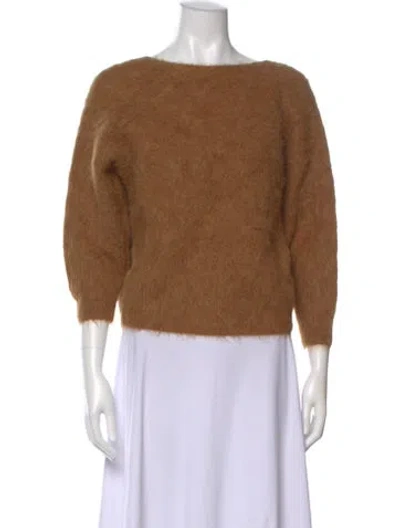 Pre-owned Ba&sh Alpaca Bateau Neckline Sweater W/ Tags In Brown