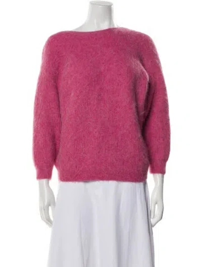 Pre-owned Ba&sh Alpaca Bateau Neckline Sweater W/ Tags In Pink