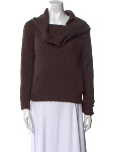 Pre-owned Ba&sh Alpaca Cowl Neck Sweater In Brown