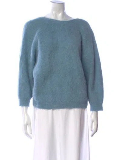 Pre-owned Ba&sh Alpaca Crew Neck Sweater In Blue