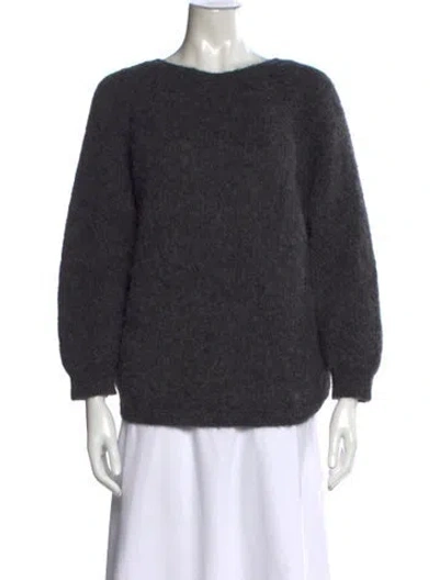 Pre-owned Ba&sh Alpaca Crew Neck Sweater In Gray