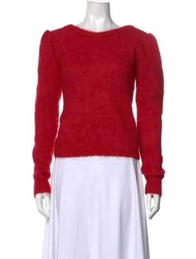 Pre-owned Ba&sh Alpaca Crew Neck Sweater In Red