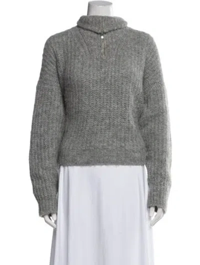 Pre-owned Ba&sh Alpaca Mock Neck Sweater In Gray
