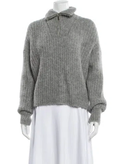 Pre-owned Ba&sh Alpaca Mock Neck Sweater In Gray