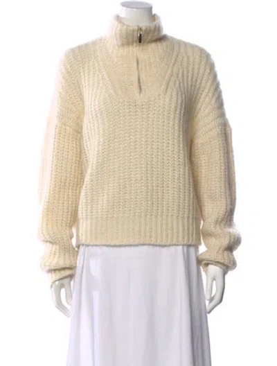 Pre-owned Ba&sh Alpaca Mock Neck Sweater In Neutral