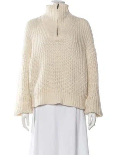 Pre-owned Ba&sh Alpaca Mock Neck Sweater In Neutral