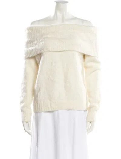 Pre-owned Ba&sh Alpaca Off-the-shoulder Sweater In Neutral