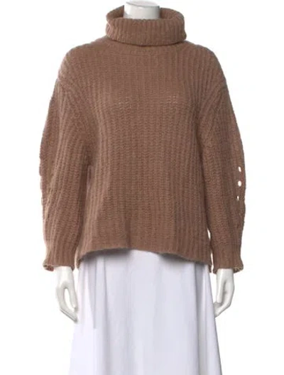 Pre-owned Ba&sh Alpaca Turtleneck Sweater In Brown