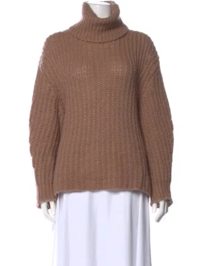Pre-owned Ba&sh Alpaca Turtleneck Sweater In Brown