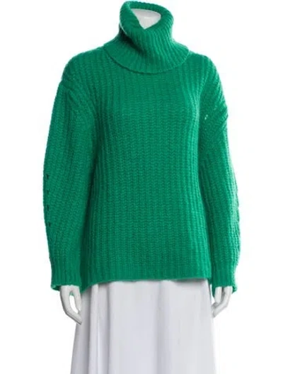 Pre-owned Ba&sh Alpaca Turtleneck Sweater In Green