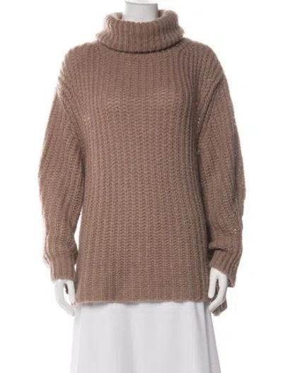 Pre-owned Ba&sh Alpaca Turtleneck Sweater In Green