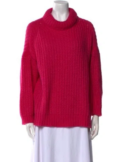 Pre-owned Ba&sh Alpaca Turtleneck Sweater In Pink