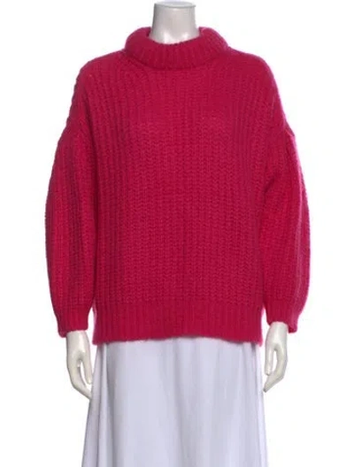 Pre-owned Ba&sh Alpaca Turtleneck Sweater In Pink