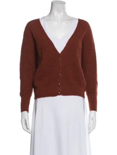 Pre-owned Ba&sh Alpaca V-neck Sweater In Brown