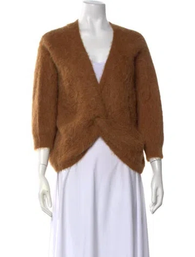 Pre-owned Ba&sh Alpaca V-neck Sweater In Brown