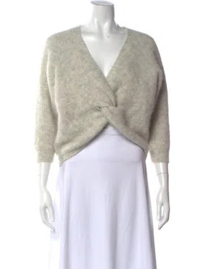 Pre-owned Ba&sh Alpaca V-neck Sweater In Gray