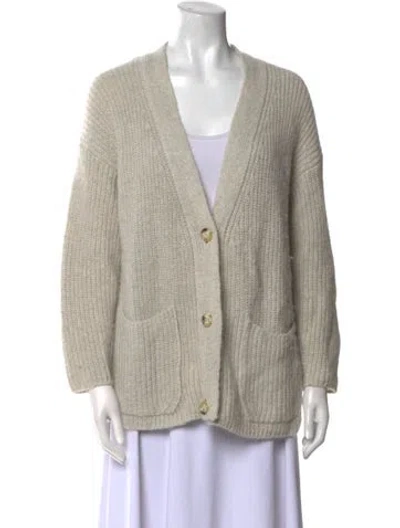 Pre-owned Ba&sh Alpaca V-neck Sweater In Neutral
