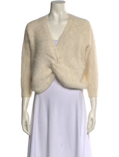 Pre-owned Ba&sh Alpaca V-neck Sweater In Neutral