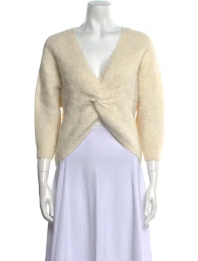 Pre-owned Ba&sh Alpaca V-neck Sweater In Neutral