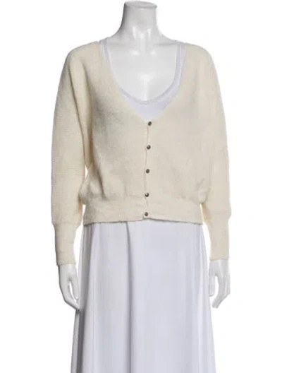Pre-owned Ba&sh Alpaca V-neck Sweater In Neutrals