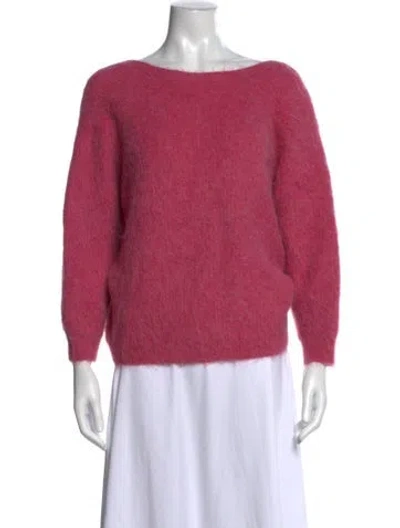 Pre-owned Ba&sh Alpaca V-neck Sweater In Pink