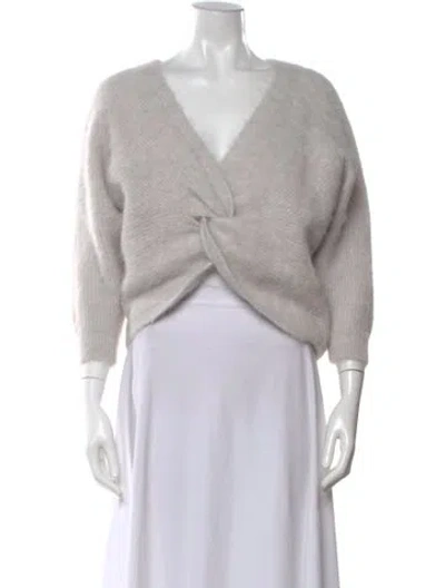 Pre-owned Ba&sh Alpaca V-neck Sweater W/ Tags In Gray
