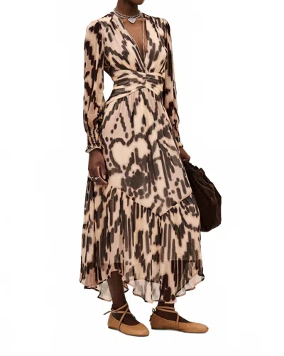 Ba&sh Amor Midaxi Dress In Rose In Brown