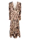 Ba&sh Amor Midi Dress In Brown