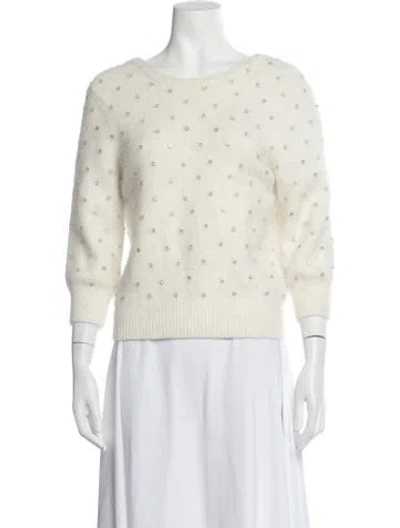 Pre-owned Ba&sh Angora Crew Neck Sweater In Neutrals