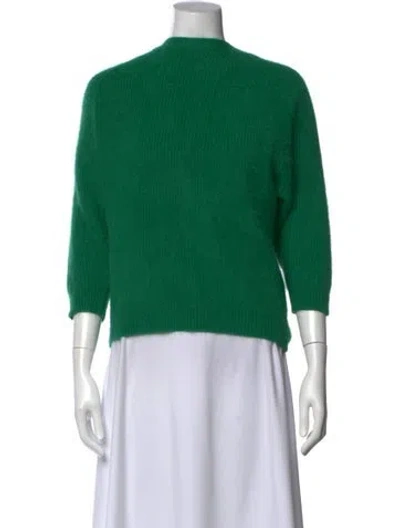 Pre-owned Ba&sh Angora Mock Neck Sweater W/ Tags In Green