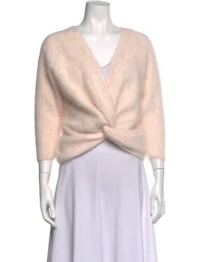 Pre-owned Ba&sh Angora V-neck Sweater In Pink