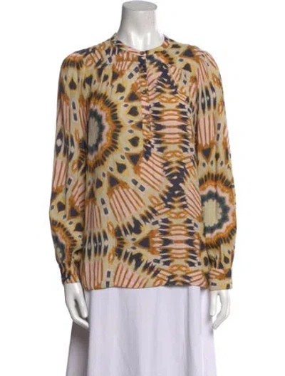 Pre-owned Ba&sh Animal Print Crew Neck Blouse In Neutral