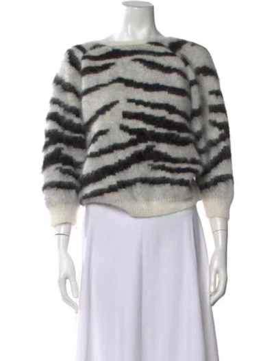 Pre-owned Ba&sh Animal Print Crew Neck Sweater In Multi