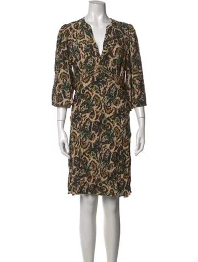 Pre-owned Ba&sh Animal Print Knee-length Dress W/ Tags In Black