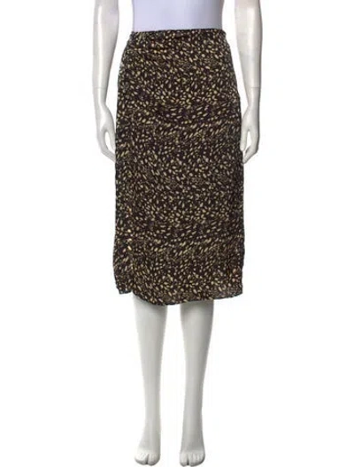 Pre-owned Ba&sh Animal Print Knee-length Skirt In Black