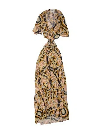 Pre-owned Ba&sh Animal Print Long Dress In Neutral