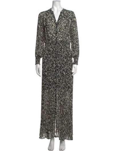 Pre-owned Ba&sh Animal Print Long Dress In Neutrals