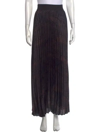 Pre-owned Ba&sh Animal Print Long Skirt In Black