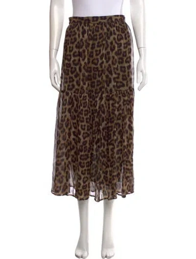 Pre-owned Ba&sh Animal Print Long Skirt In Multi