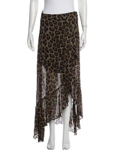 Pre-owned Ba&sh Animal Print Long Skirt In Neutral