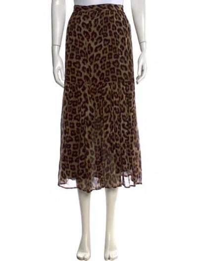 Pre-owned Ba&sh Animal Print Long Skirt In Neutral