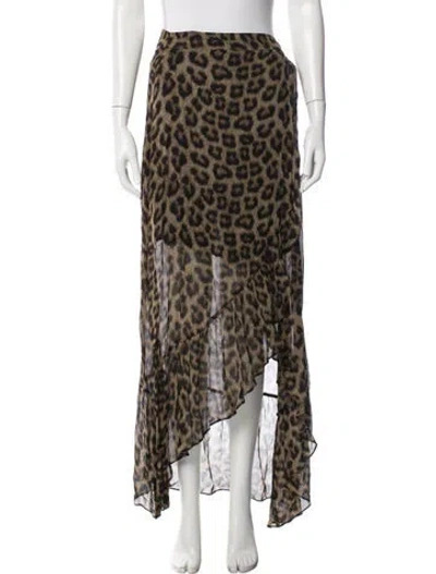 Pre-owned Ba&sh Animal Print Long Skirt In Neutral