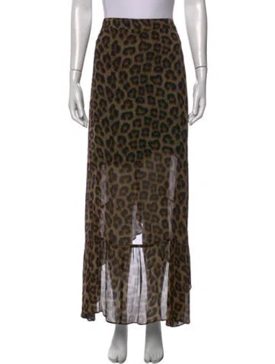Pre-owned Ba&sh Animal Print Long Skirt In Neutrals