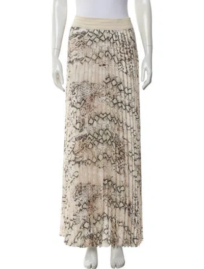 Pre-owned Ba&sh Animal Print Long Skirt W/ Tags In Neutral
