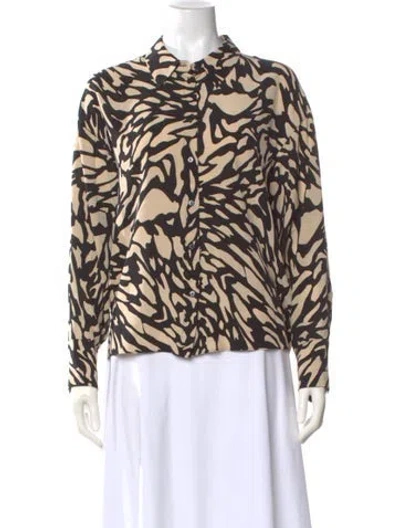 Pre-owned Ba&sh Animal Print Long Sleeve Blouse In Multi