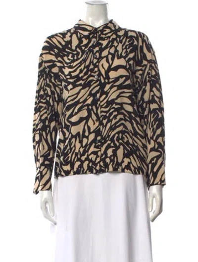 Pre-owned Ba&sh Animal Print Long Sleeve Blouse In Multi