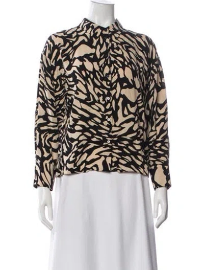 Pre-owned Ba&sh Animal Print Long Sleeve Blouse In Multi