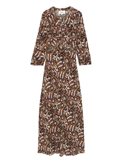 Ba&sh Animal-print Maxi Dress In Brown