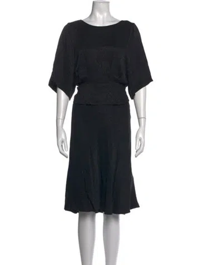 Pre-owned Ba&sh Animal Print Midi Length Dress In Black